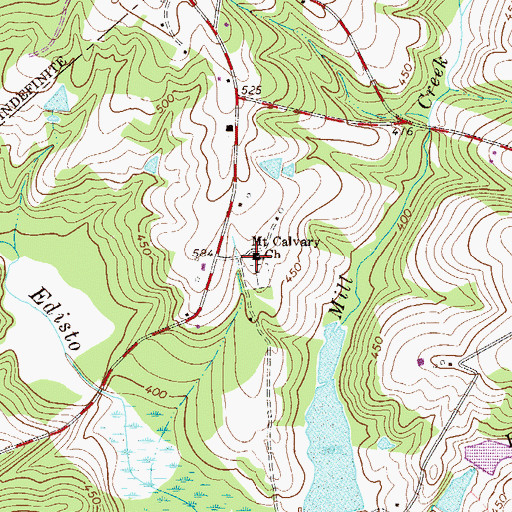 Topographic Map of Mount Calvary Evangelical Lutheran Church, SC