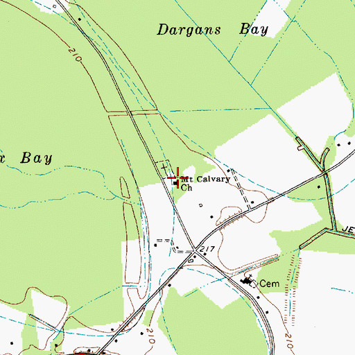 Topographic Map of Mount Calvary Church, SC