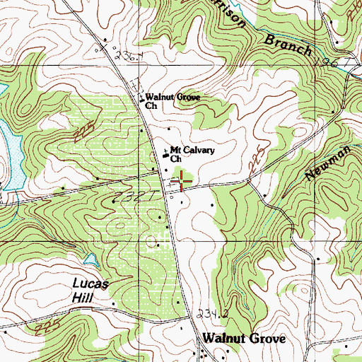 Topographic Map of Mount Calvary Presbyterian Church, SC