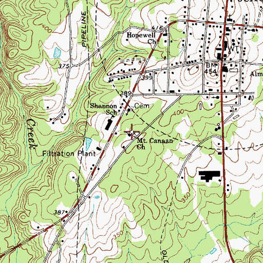 Topographic Map of Mount Canaan Baptist Church, SC