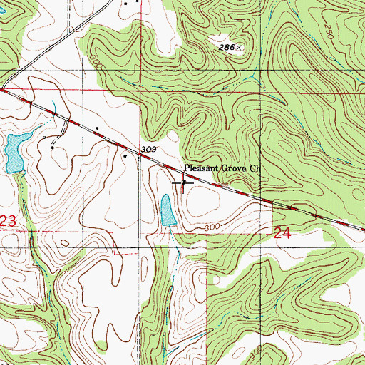 Topographic Map of Pleasant Grove Church, AL