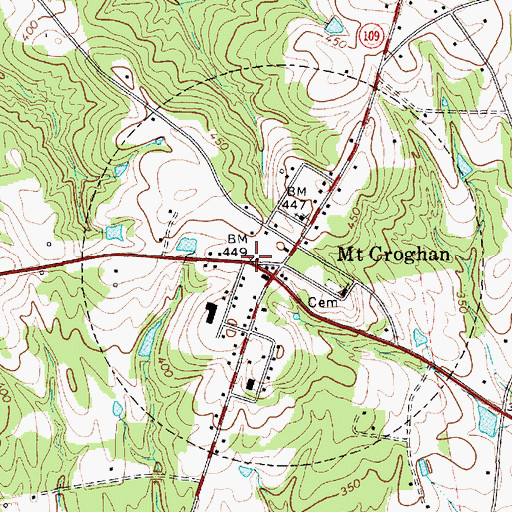 Topographic Map of Mount Croghan, SC