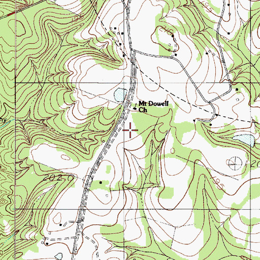 Topographic Map of Mount Dowell Baptist Church, SC