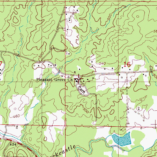 Topographic Map of Pleasant Grove Church, AL