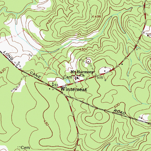 Topographic Map of Mount Harmony Church, SC