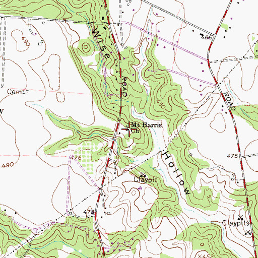 Topographic Map of Mount Harris Memorial Baptist Church, SC