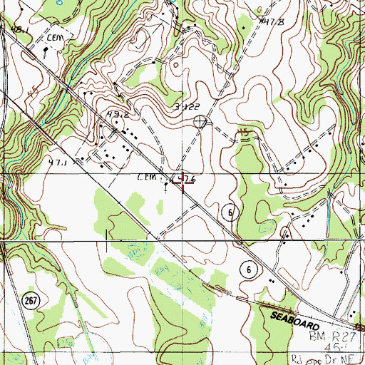 Topographic Map of Mount Hebron Baptist Church, SC