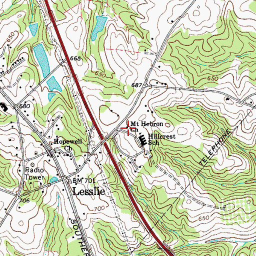 Topographic Map of Mount Hebron Church, SC