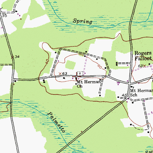 Topographic Map of Mount Herman Church, SC