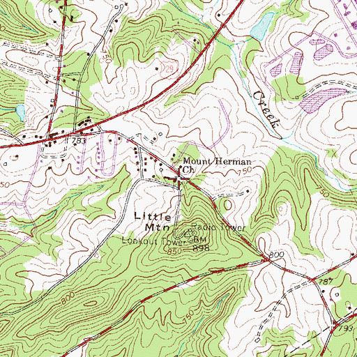 Topographic Map of Mount Herman Baptist Church, SC