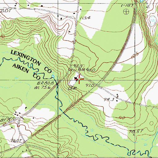 Topographic Map of Mount Hermon Church, SC
