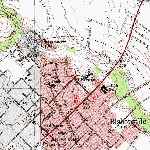 Topographic Map of Mount Hermon Church, SC