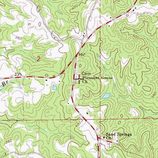 Topographic Map of Pleasant Grove Church, AL