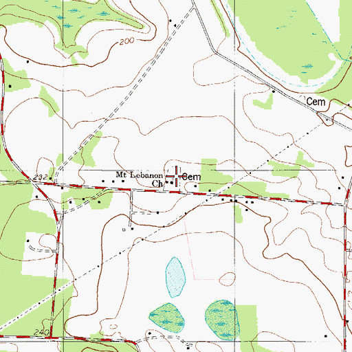 Topographic Map of Mount Lebanon Church, SC