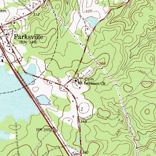 Topographic Map of Mount Lebanon Church, SC