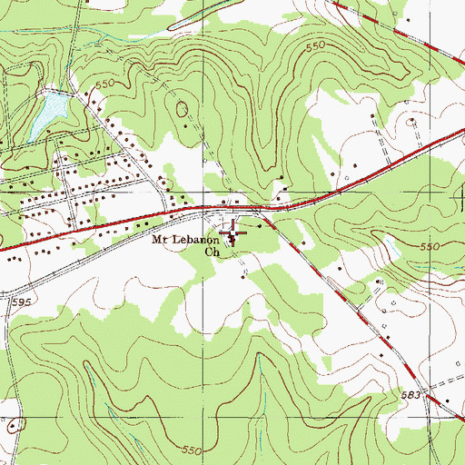 Topographic Map of Mount Lebanon Church, SC
