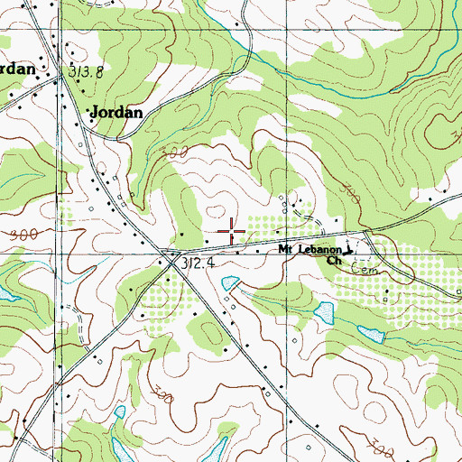 Topographic Map of Mount Lebanon Church, SC
