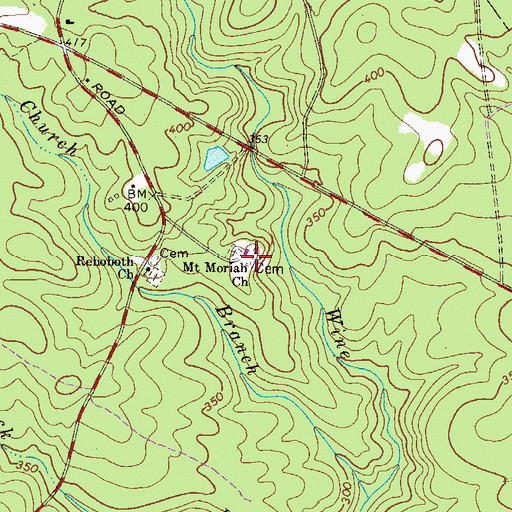 Topographic Map of Mount Moriah Church, SC