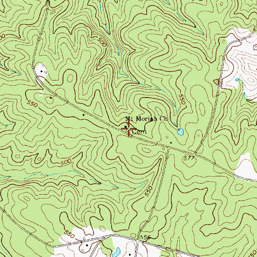 Topographic Map of Mount Moriah Church, SC