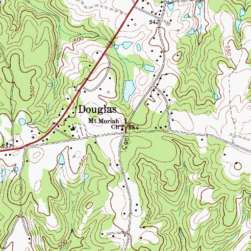 Topographic Map of Mount Moriah Church, SC