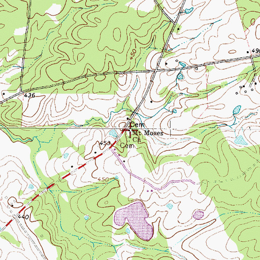 Topographic Map of Mount Moses Church, SC