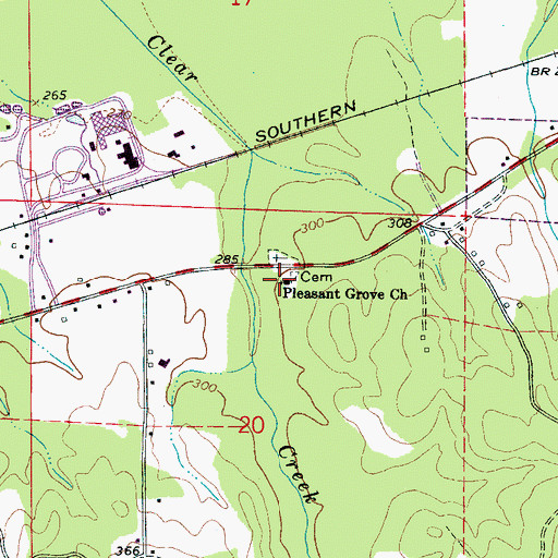 Topographic Map of Pleasant Grove Church, AL