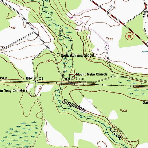 Topographic Map of Mount Nebo Church, SC