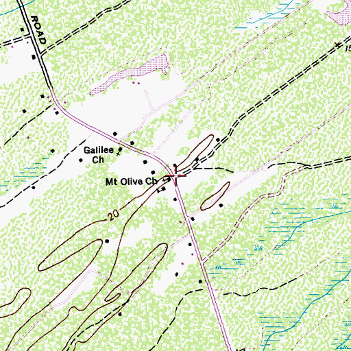 Topographic Map of Mount Olive Church, SC