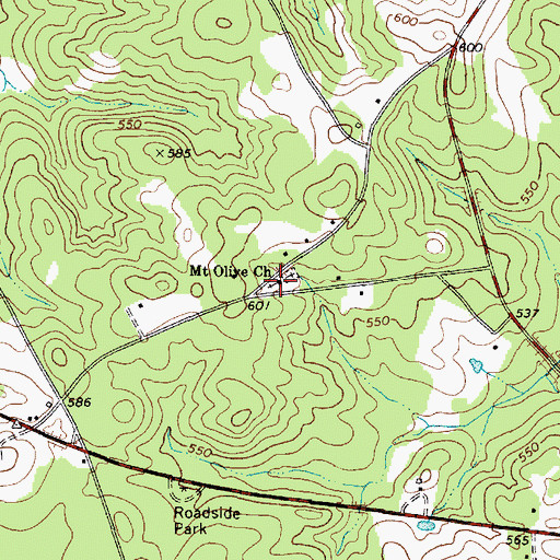 Topographic Map of Mount Olive Church, SC