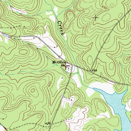 Topographic Map of Mount Olivet Lutheran Church, SC
