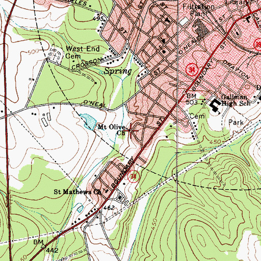 Topographic Map of Mount Olive Church, SC