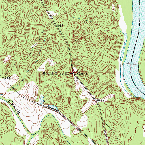 Topographic Map of Mount Olive Baptist Church, SC