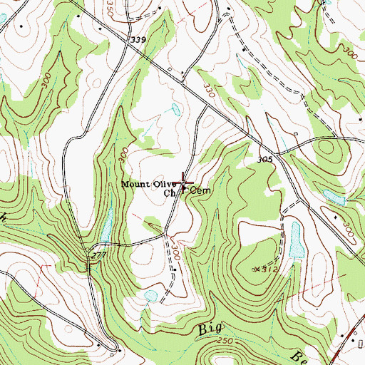 Topographic Map of Mount Olive Missionary Baptist Church, SC