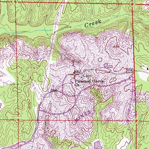 Topographic Map of Pleasant Grove Church, AL