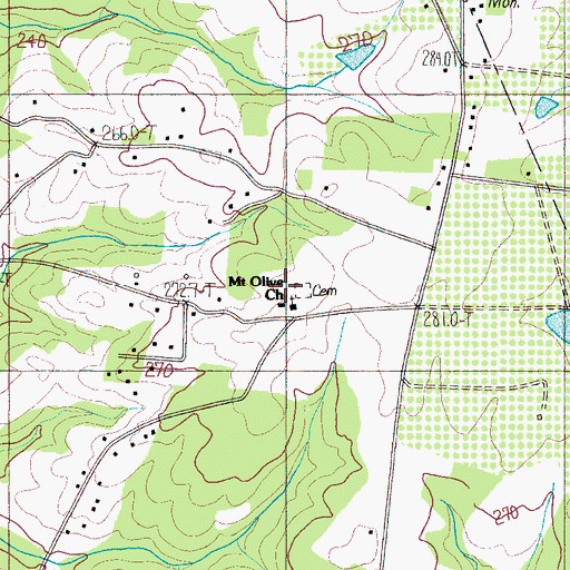 Topographic Map of Mount Olive Baptist Church, SC