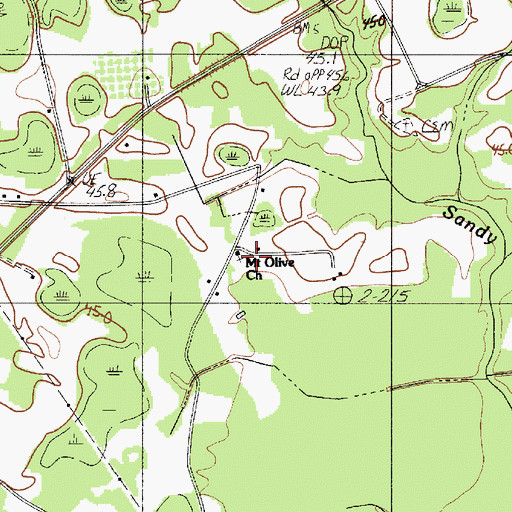 Topographic Map of Mount Olive School (historical), SC