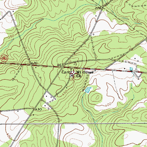 Topographic Map of Mount Oliver Church, SC