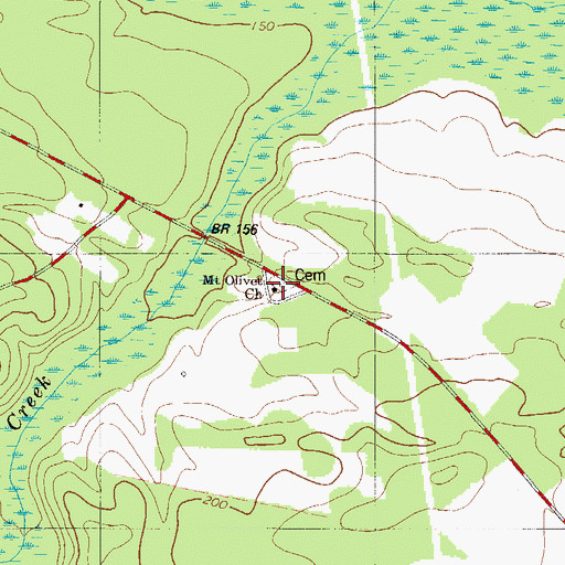 Topographic Map of Mount Olivet Baptist Church, SC