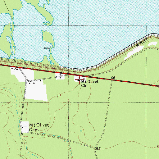 Topographic Map of Mount Olivet Baptist Church, SC