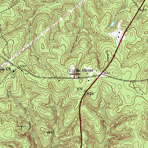 Topographic Map of Mount Olivet Church, SC