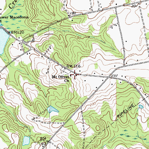 Topographic Map of Mount Olivet Church, SC