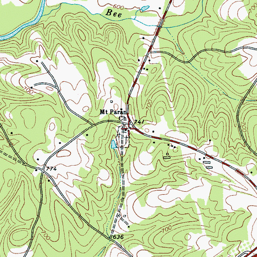 Topographic Map of Mount Paran Baptist Church, SC