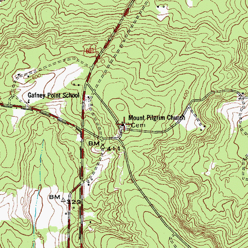 Topographic Map of Mount Pilgrim Church, SC