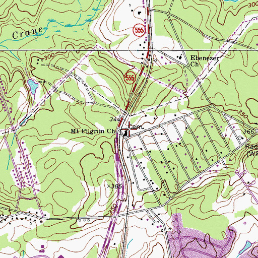 Topographic Map of Mount Pilgrim Church, SC