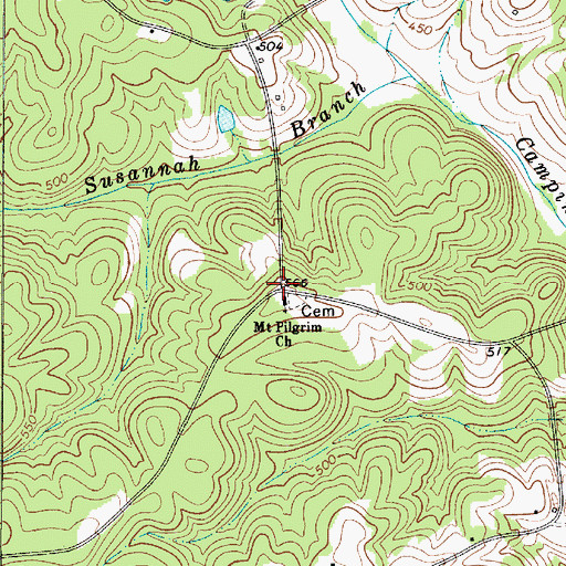 Topographic Map of Mount Pilgrim Lutheran Church, SC