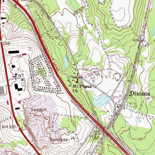 Topographic Map of Mount Pisgah Church, SC