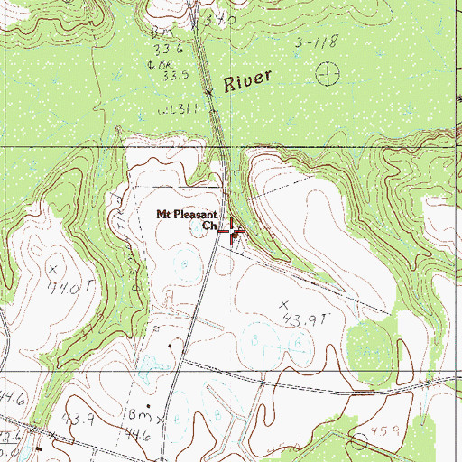 Topographic Map of Mount Pleasant Church, SC