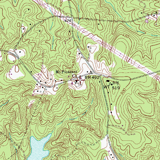 Topographic Map of Mount Pleasant Church, SC