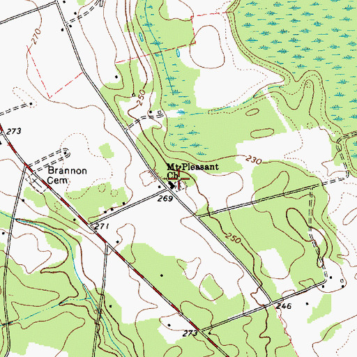 Topographic Map of Mount Pleasant Church, SC