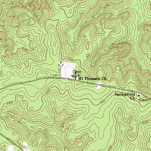 Topographic Map of Mount Pleasant Church, SC